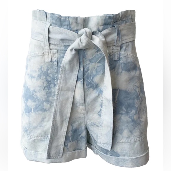 A.L.C. Blue Tie-Dye High Waist Shorts - Picture 2 of 10